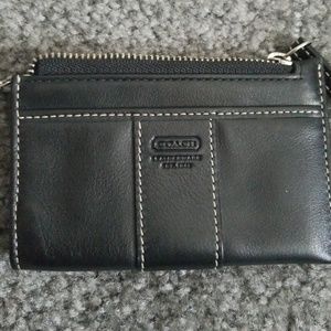 Coach black leather mini skinny